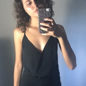 Black Open-Back Bodysuit